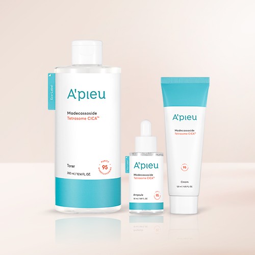 A'PIEU Madecassoside Tetrasome Cica Set (Toner+Ampoule+Cream)