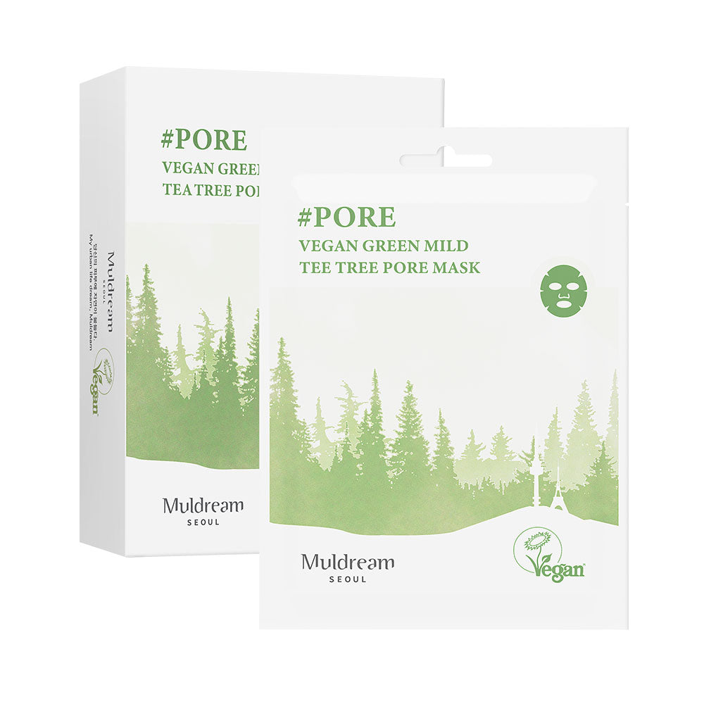 MULDREAM Vegan Green Mild Tea Tree Pore Mask Set Of 10