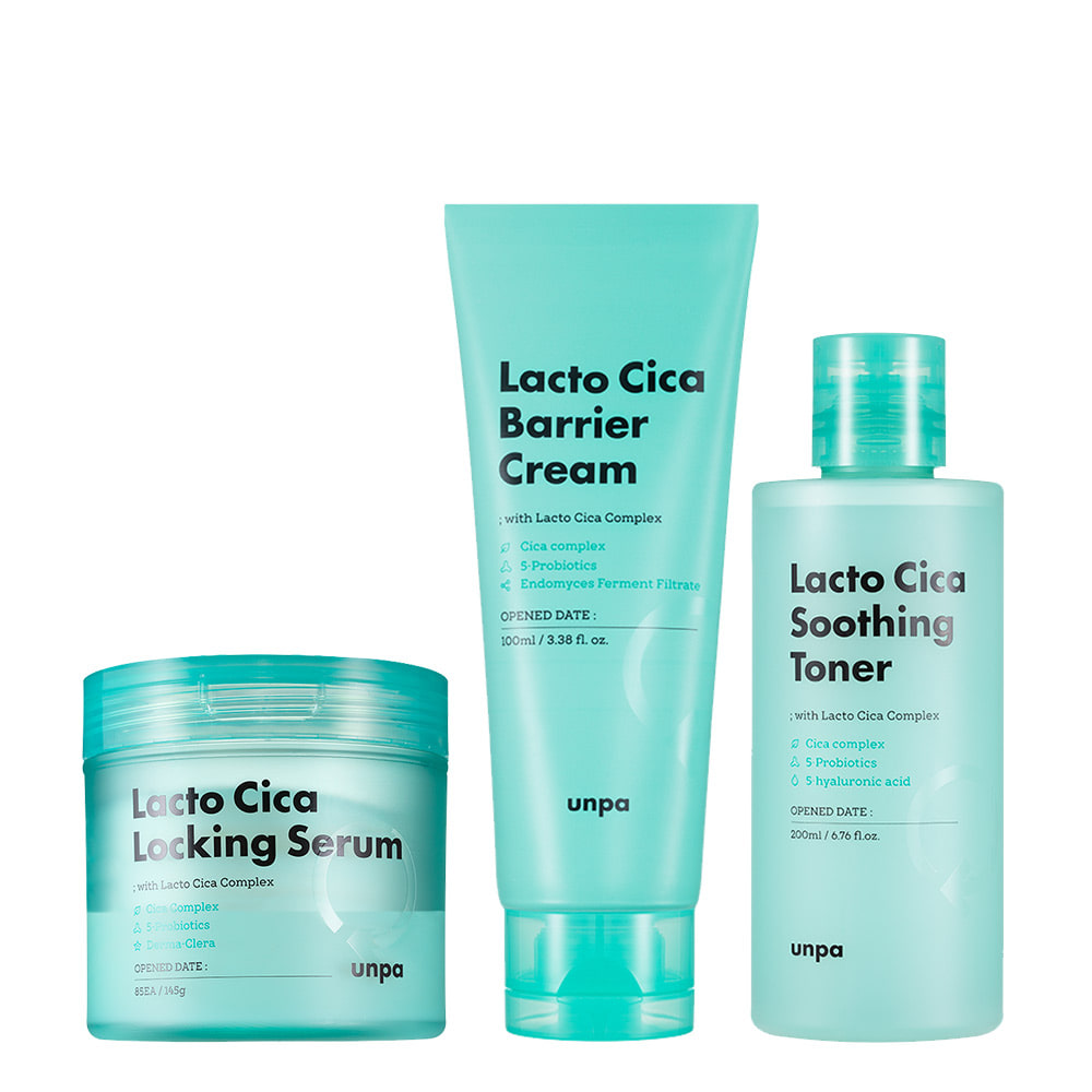 UNPA Lacto Cica Full Set (Toner, Serum, Cream)