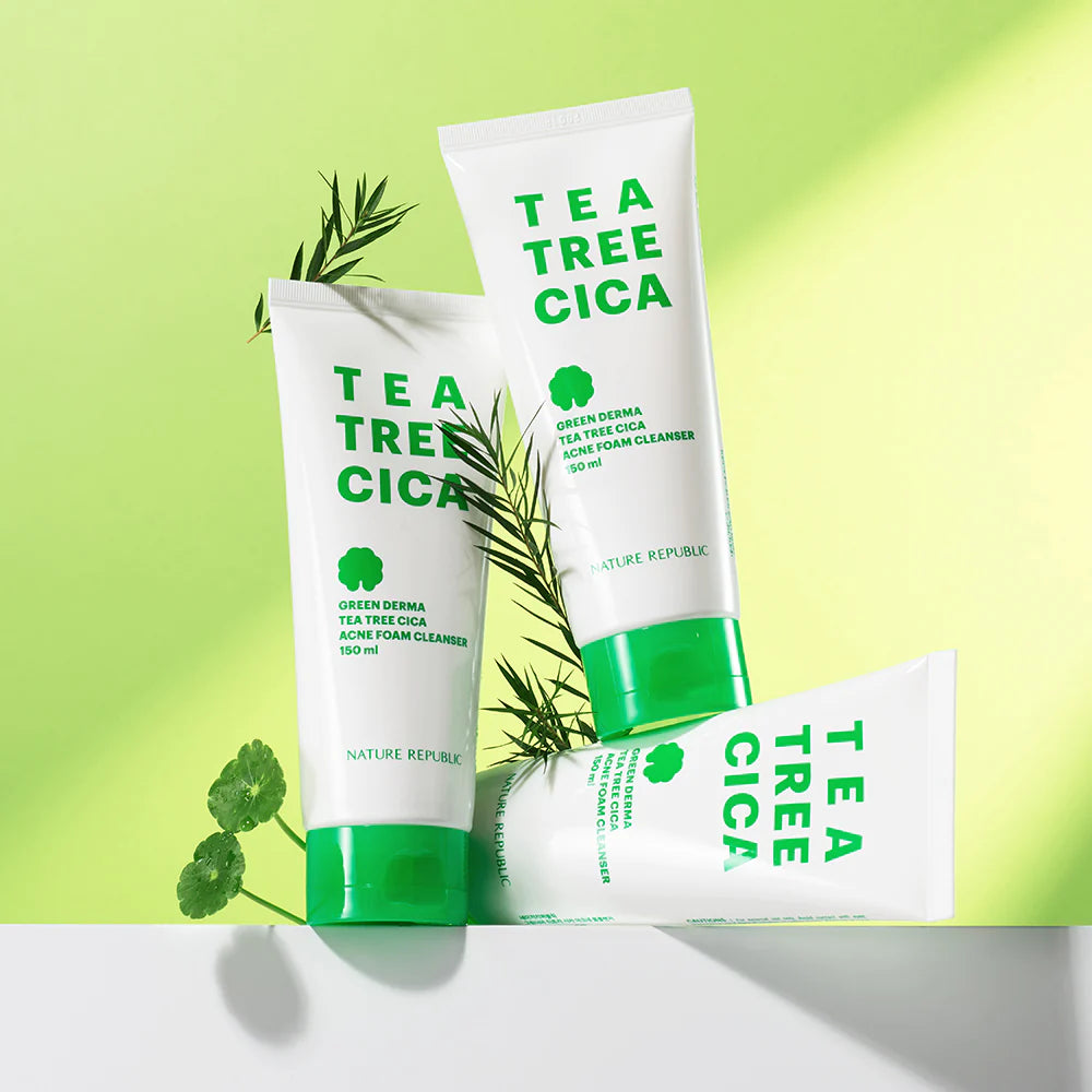 NATURE REPUBLIC Green Derma Tea Tree Cica Acne Foam Cleanser 150ml